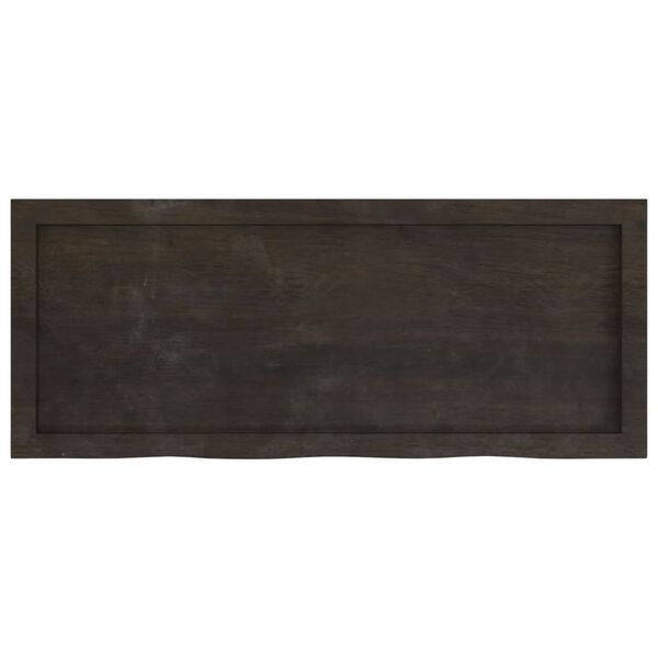 vidaXL Table Top Dark Brown Solid Oak Wood 39.4x15.7x2.4 in