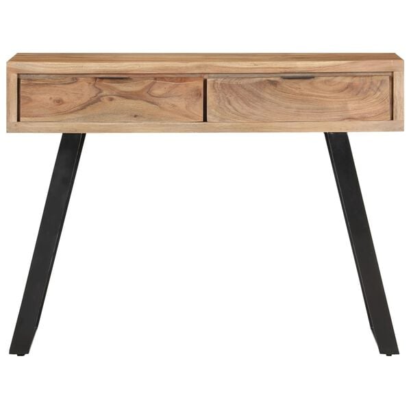 vidaXL Console Table Natural Acacia, Black Solid Acacia wood, Steel