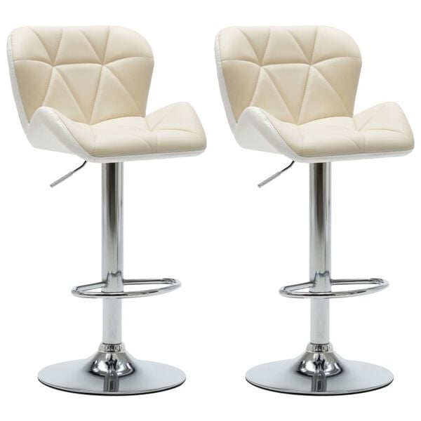 vidaXL Bar Stools 2 pcs Cream Faux Leather