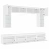 vidaXL TV Wall Cabinet Set White Engineered wood, glass Large