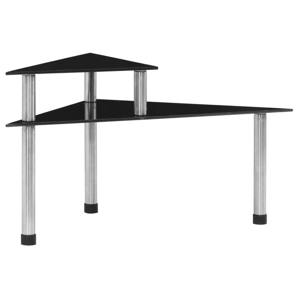 vidaXL Kitchen Shelf Black 19.5x13.8x10.2" Tempered Glass