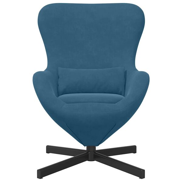 vidaXL Egg Chair Blue 24.80 x 28.74 x 35.43 in Velvet