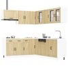 vidaXL Kitchen Cabinet Set Sonoma oak Engineered wood and glass Large