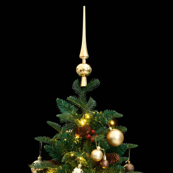 vidaXL Artificial Hinged Christmas Tree Green PVC, PE, iron 4.9 feet