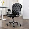 vidaXL Office Chair Black Faux leather, Iron Standard Swivel