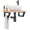 vidaXL Basin Shelf Wall Mounted Steel and Solid Wood Oak