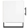 vidaXL Bedside Cabinet High gloss white Engineered wood Medium