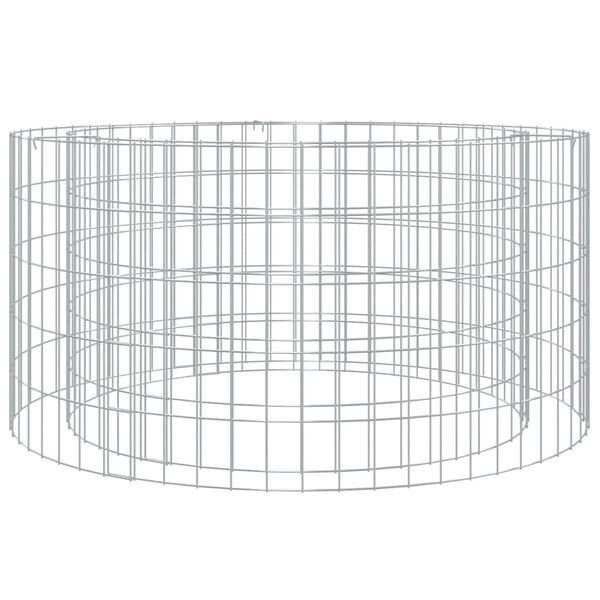 vidaXL Gabion Fire Pit Ø 39.4" Galvanized Iron