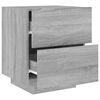 vidaXL Bedside Cabinet Set of 2 Grey Sonoma Engineered Wood Medium