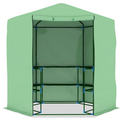 vidaXL Greenhouse with Shelves Steel 89.4"x87.8"