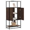 vidaXL Highboard Brown Oak Engineered Wood, Metal 26.8x13.8x54.7 in