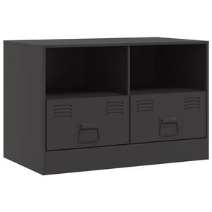 vidaXL TV Cabinet Black Cold-rolled steel Medium TV Cabinet