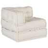 vidaXL Pouffe Cream 100% Cotton 27.6in x 27.6in x 21.3in