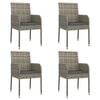 vidaXL Garden Chair Set of 4 Grey, Dark Grey