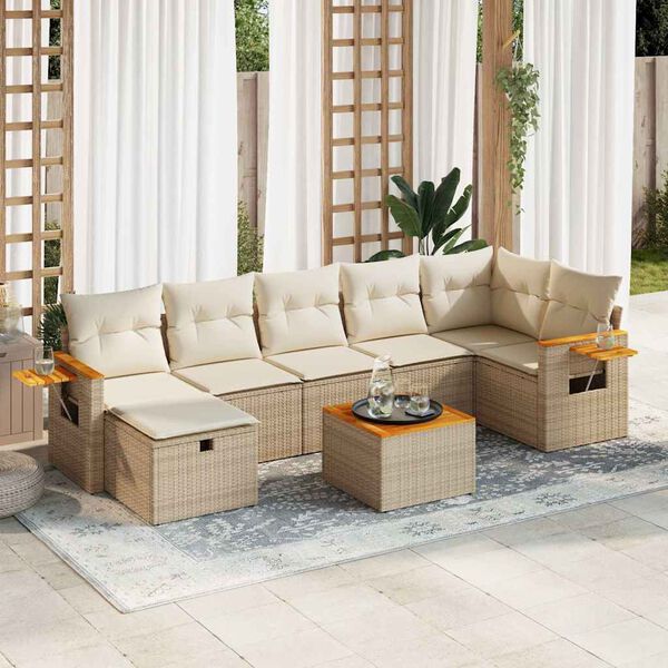 vidaXL Garden Sofa Set Beige