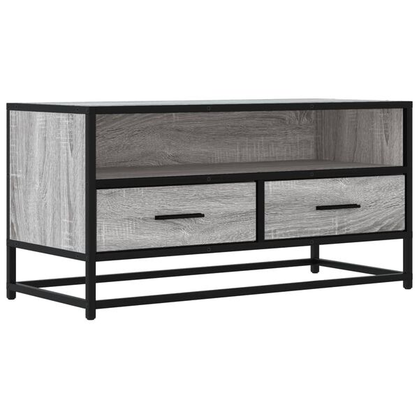 vidaXL TV Cabinet Grey Sonoma Engineered wood, Metal Medium TV Cabinet