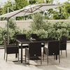 vidaXL Garden Dining Set Black, Cream white