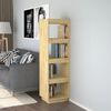 vidaXL Book Cabinet Natural Pine Solid Pinewood Medium Book Cabinet