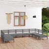 vidaXL Garden Lounge Set Solid Grey Solid Pinewood Large Modular