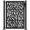 vidaXL Garden Gate Black 39.4x49.2" Steel Trace  Design