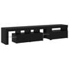 vidaXL TV Cabinet 2 pcs Black Oak 260 x 37 x 40 cm Engineered Wood