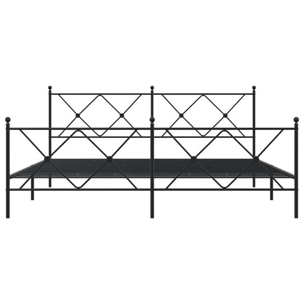 vidaXL Bed Frame Black Steel Super King Bed Frame Rectangular