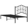 vidaXL Bed Frame Black Steel Twin Bed Frame Rectangular Modern