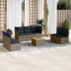vidaXL 8 Piece Patio Sofa Set with Cushions Gray Poly Rattan