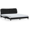 vidaXL Bed Frame without Mattress "Hvar" Black and White 72"x83.9"Faux Leather