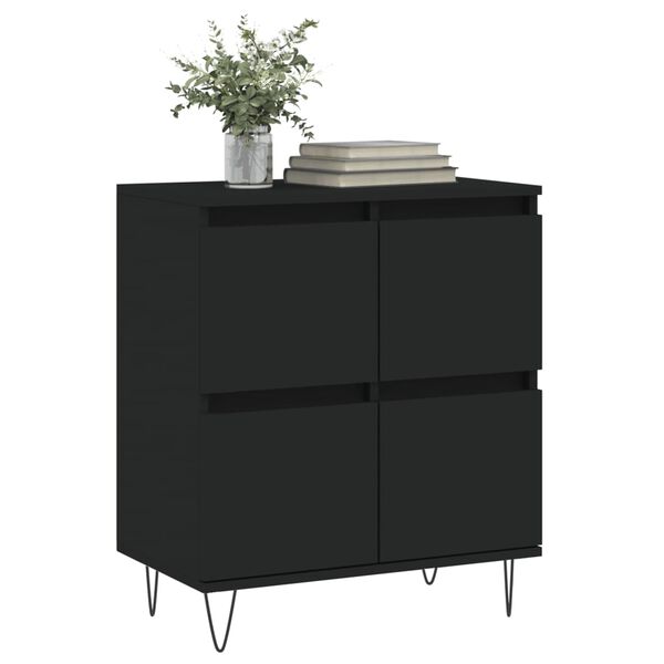 vidaXL Sideboard Black Engineered wood, Iron Medium Sideboard