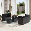 vidaXL Garden Sofa Set with Cushion 8 pcs Black Poly Rattan