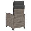 vidaXL Reclining Garden Chair Grey PE rattan, powder-coated steel Medium