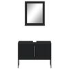 vidaXL Bathroom Cabinet Set Black Engineered wood Bathroom Cabinet Set