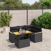 vidaXL Garden Sofa Set Black PE Rattan 5 Piece Sofa Set