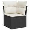 vidaXL Garden Sofa Set Black, Cream White PE Rattan, Powder-Coated Steel