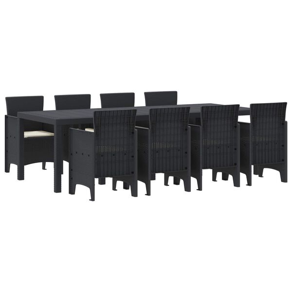 vidaXL Garden Dining Set 9 pcs Anthracite Polt rattan