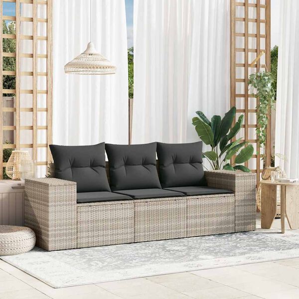 vidaXL Garden Sofa Set Light Grey, Dark Grey