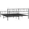 vidaXL Bed Frame Black Powder-coated Steel Double Bed Frame
