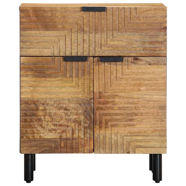 vidaXL Bedside Cabinet Brown Solid mango wood, engineered wood, metal