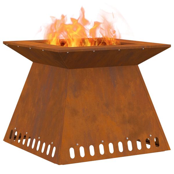 vidaXL Fire Pit Brown 60 x 60 x 50 cm Weathering steel