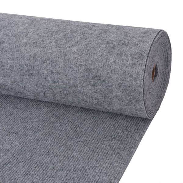 vidaXL Exhibition Carpet Grey Polyester Large Heavy Weight Endurance