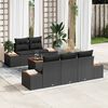vidaXL Garden Sofa Set with Cushion 6 pcs Black Poly rattan