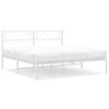 vidaXL Metal Bed Frame White Powder-Coated Steel Small Double Bed Frame