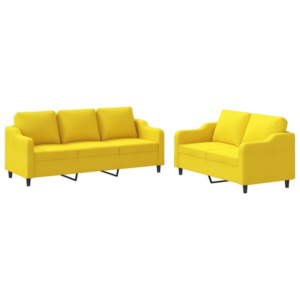 vidaXL Sofa Set Light Yellow