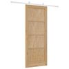 vidaXL Sliding Door Brown 32.68 x 79.53 in Solid Pine Wood