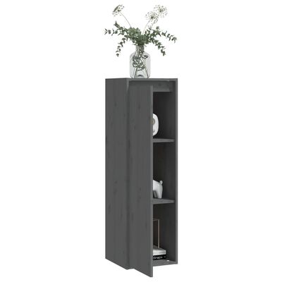 vidaXL Wall Cabinet Gray 11.8"x11.8"x39.4" Solid Pinewood