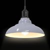 vidaXL Pendant Lamp Gloss grey, White Metal 12.2 in Ø Height-Adjustable