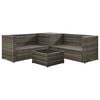 vidaXL Garden Sofa Set Grey PE rattan, powder-coated steel, fabric Medium