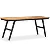 vidaXL Bench Brown, Black Reclaimed teak, Steel