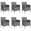 vidaXL Garden Dining Set Gray and Black
